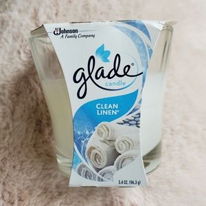Glade Candle Clean Linen Wax Jar Single Wick 3.4 oz Home Fragrance